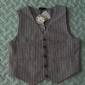Gray Pinstripe Men's Vest